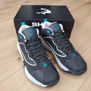 Shaq Mens Basketball Shoes Size 10 Black Gray Speed Demon Mid Top Sneakers New